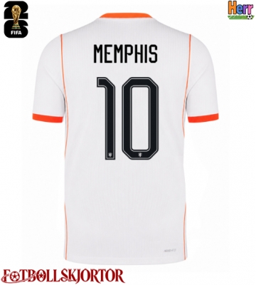 Nederländerna Memphis Depay #10 Bortatröja VM 2026 Kortärmad